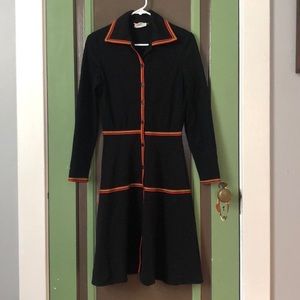 Vintage black button down dress